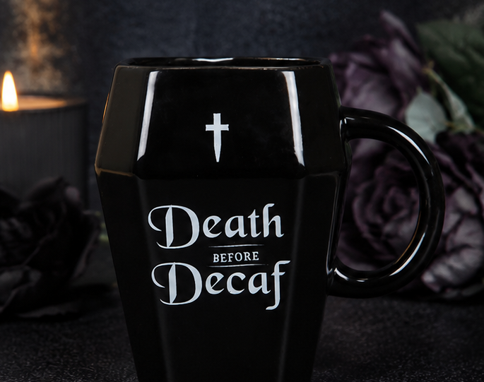 Death Before Decaf Mug.