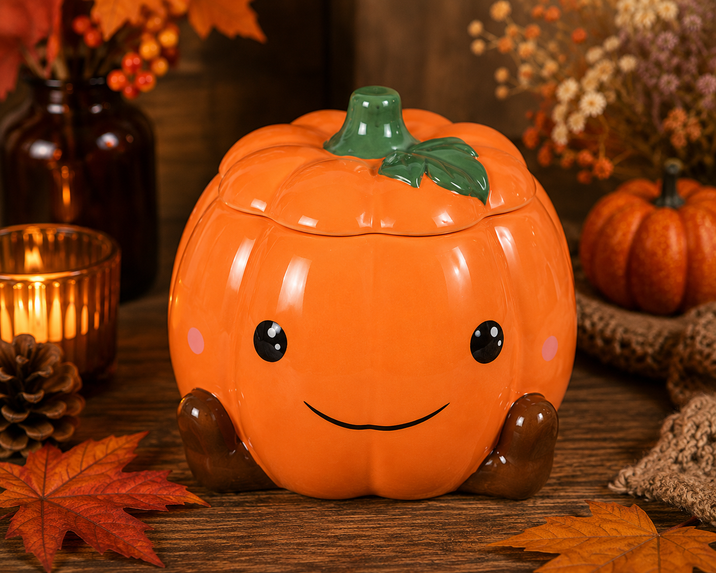 Smiling Pumpkin Oil Burner and Wax Warmer.